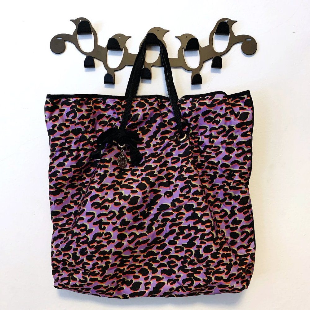 LANVIN Cheetah Print Nylon Large Tote Bag